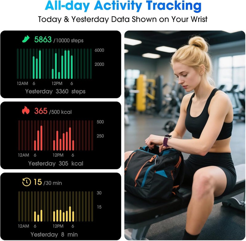 DAVIKO Pedometer Watch Senior Friendly No App/Phone Required, Waterproof Fitness Tracker Watch with Step Counter Calories/Sleep Tracker for Walking Running for Men Women - Image 3